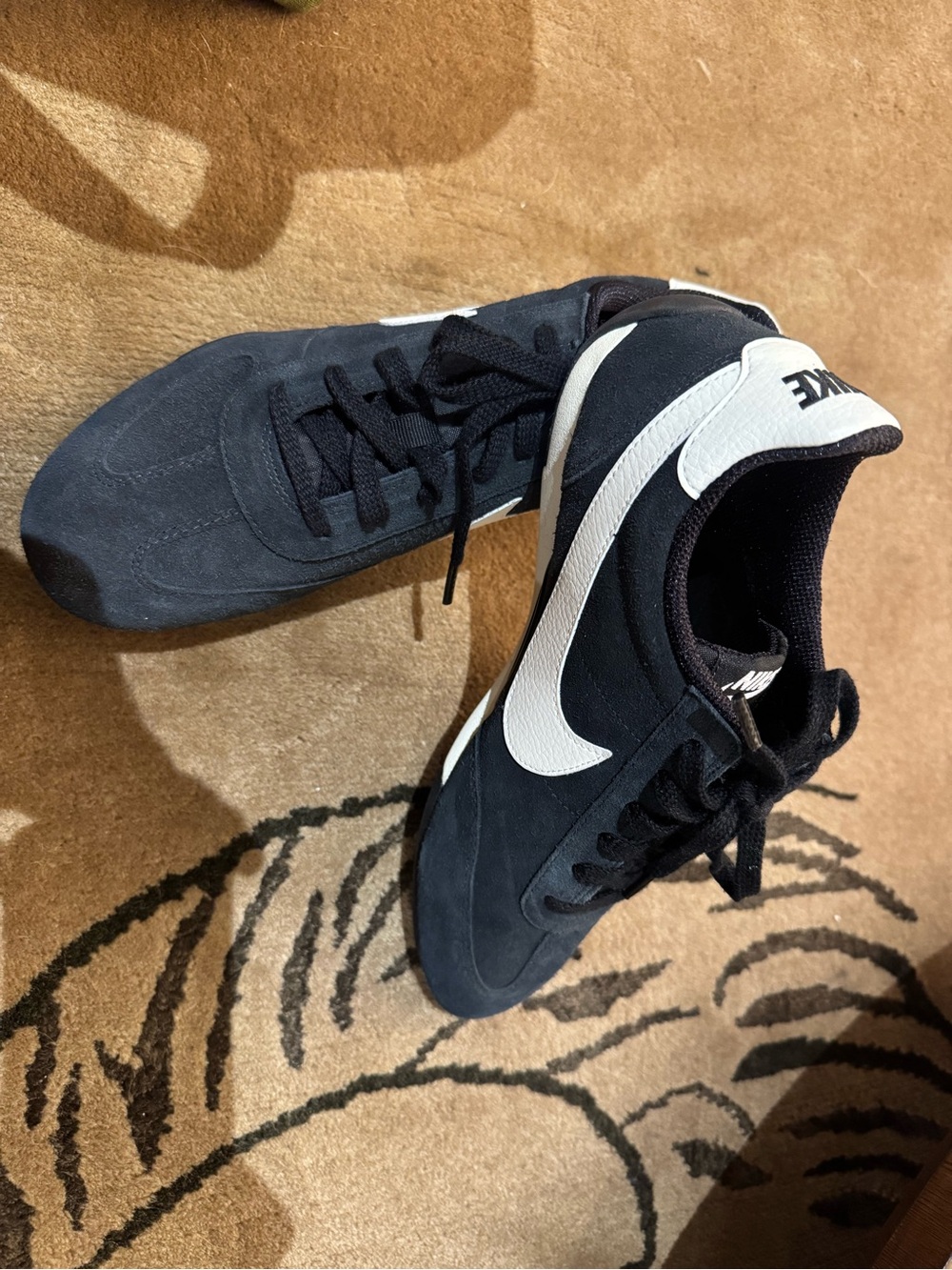 BRAND NEW Nike Black Suede & White Leather Sneakers